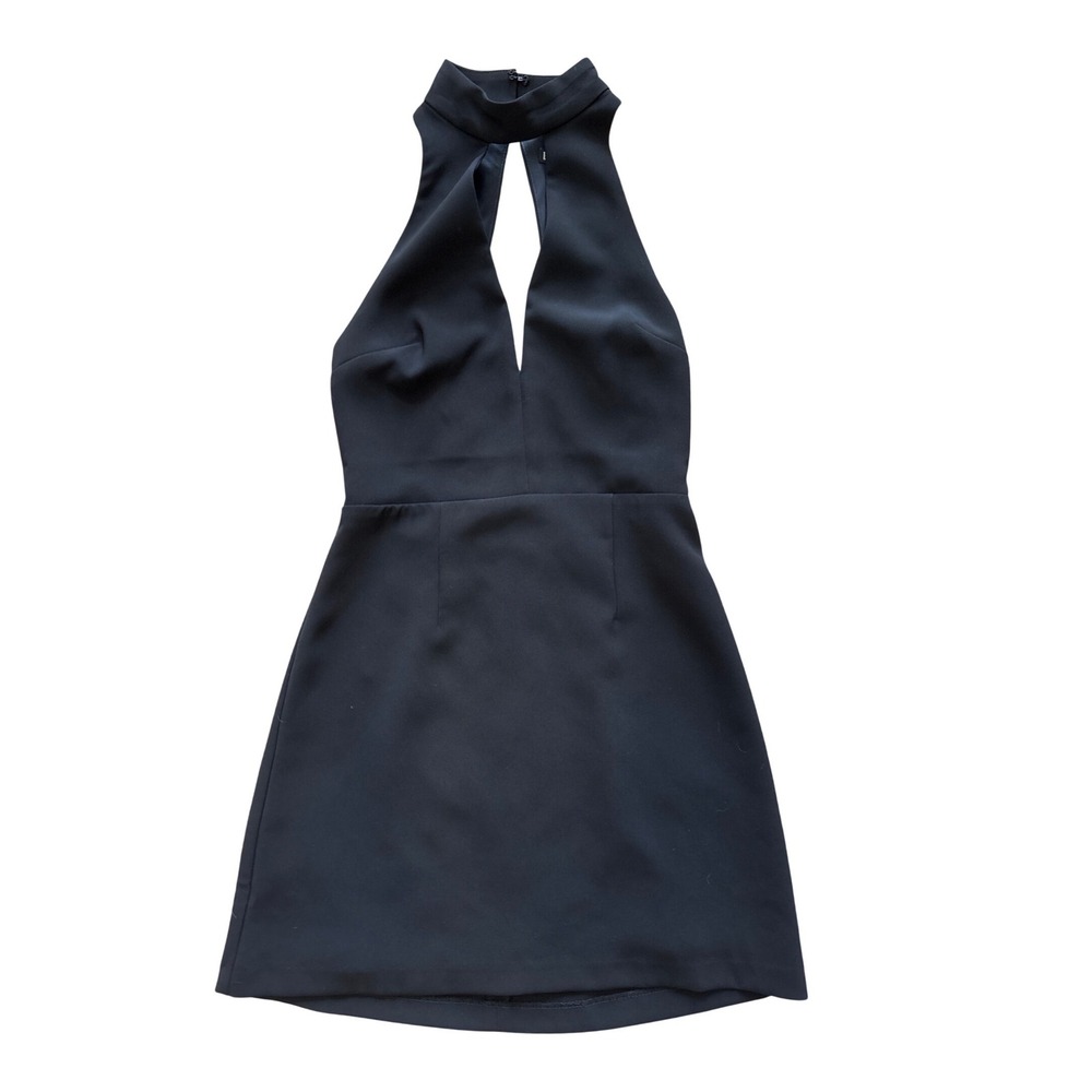 NWT Express Black Halter Keyhole Lace Back Mini Dress Size 00 NEW